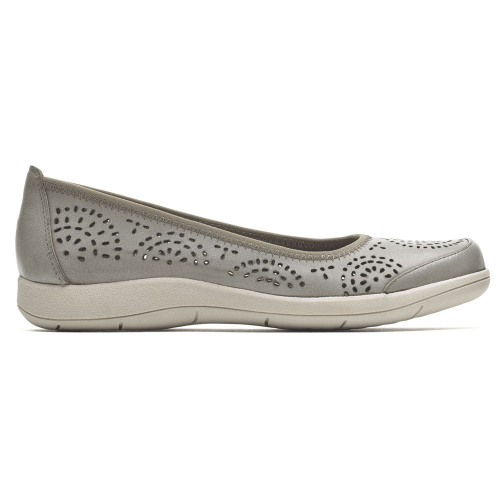 Rockport Womens Slip-On Grey - Daisey Ballet - UK 209-TVZMQS